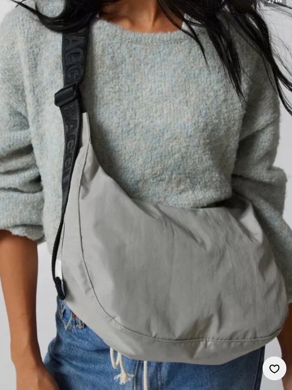 Baggu Dove Grey Medium Crescent Bag